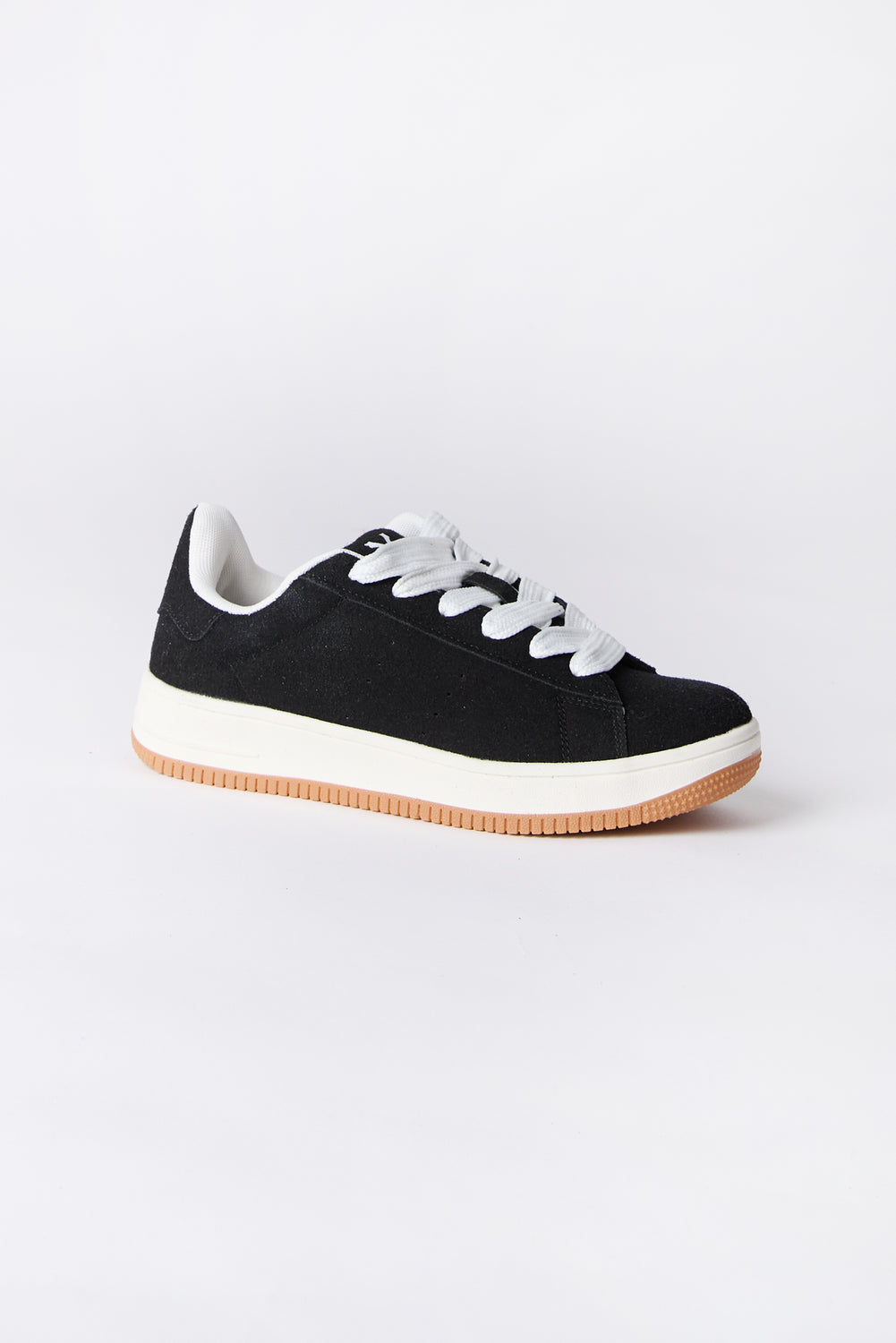 Zoo York Youth Black and White Suede Low Tops Black with White