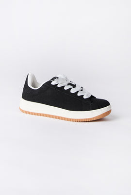 Chaussures basses noires et blanches en daim Zoo York junior