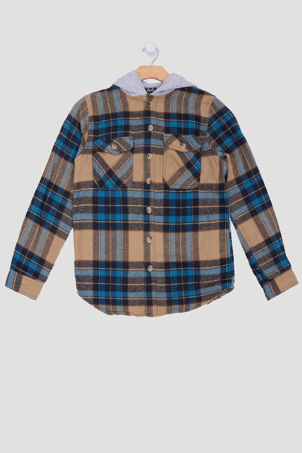 Arsenic Youth Hooded Plaid Button-Up Arsenic Youth Hooded Plaid Button-Up