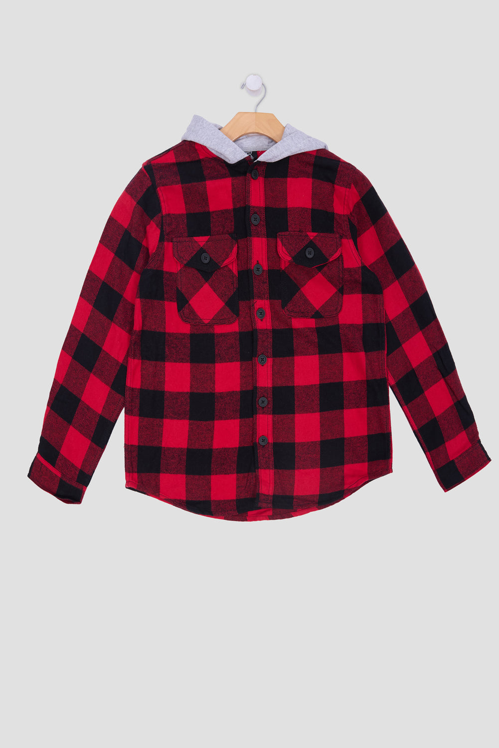 Arsenic Youth Hooded Plaid Button-Up Arsenic Youth Hooded Plaid Button-Up