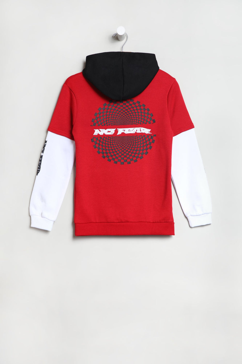 Haut à Capuchon Logo Damier No Fear Junior Rouge