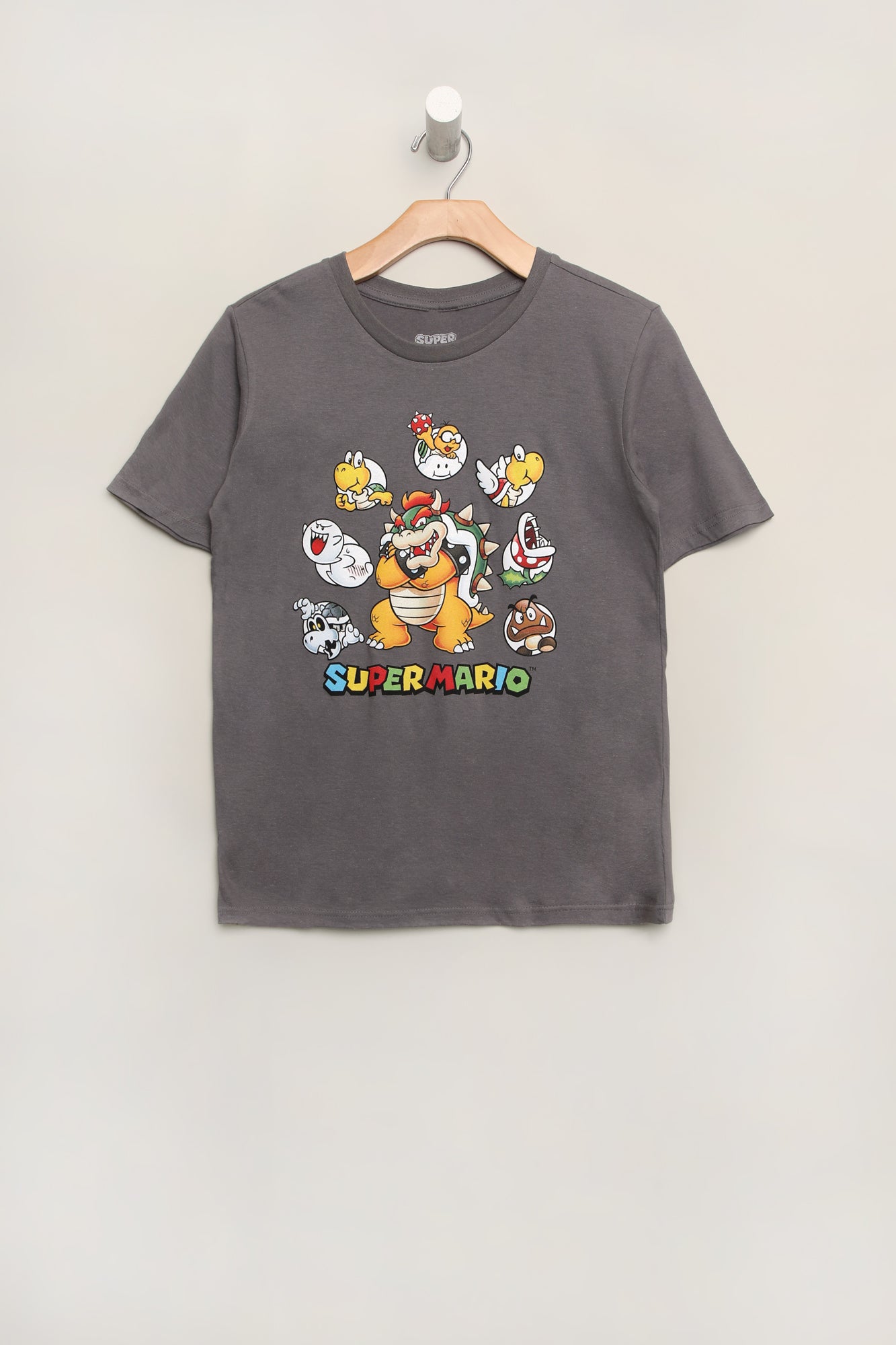 Youth Super Mario Graphic T-Shirt - Charcoal /