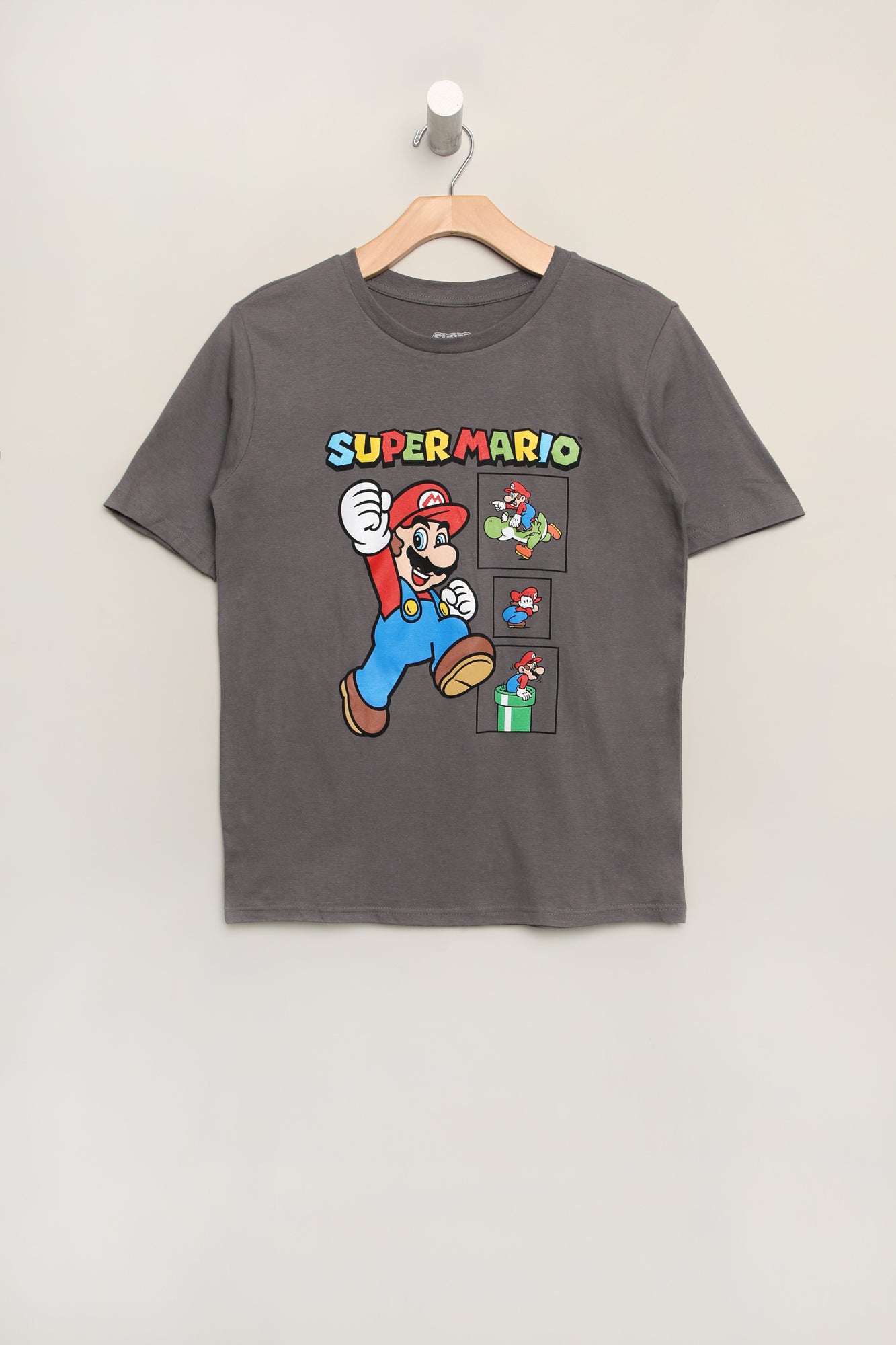 Youth Super Mario Bros. T-Shirt - Charcoal /