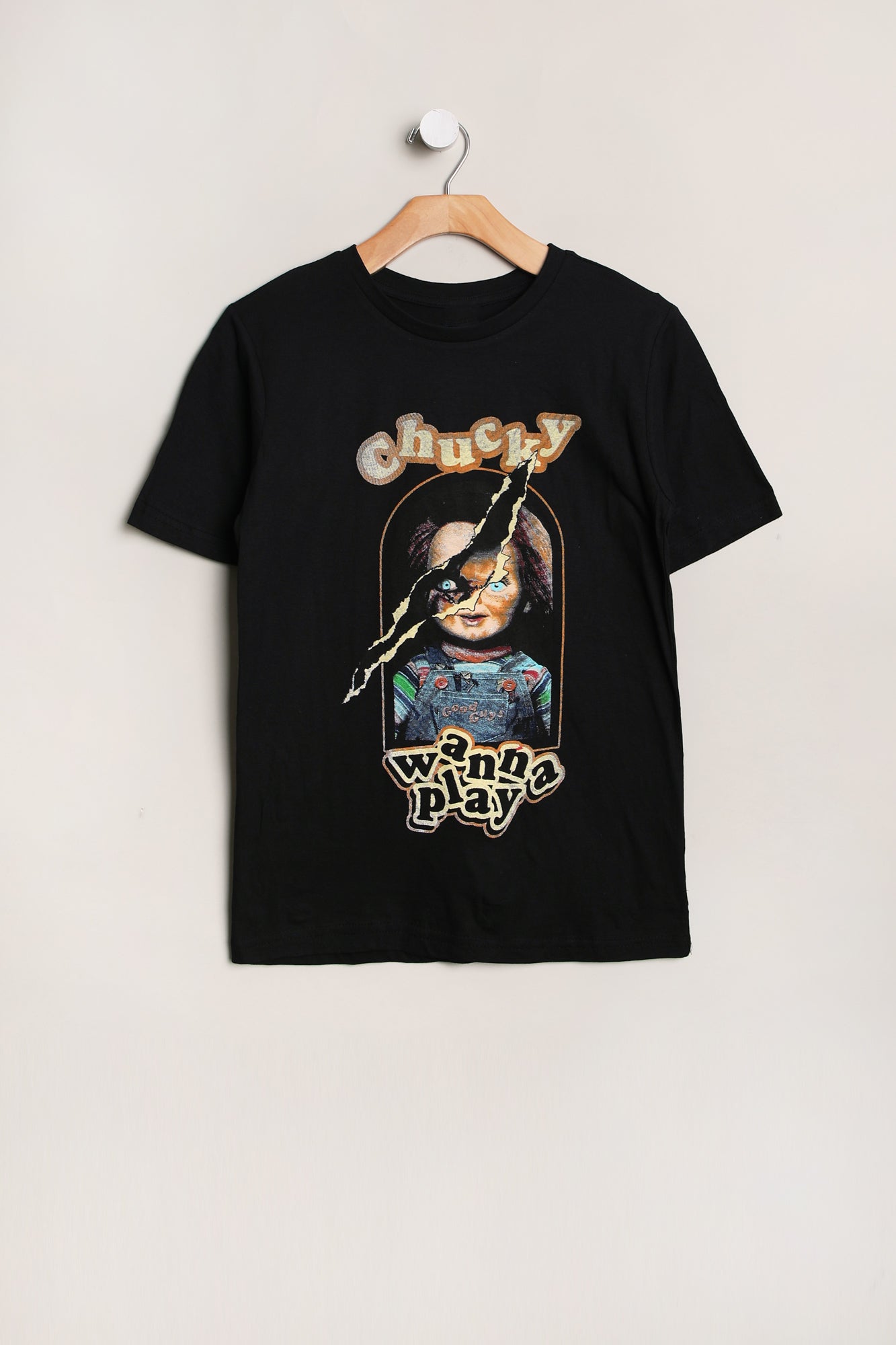 Youth Chucky Wanna Play Graphic T-Shirt - Black /