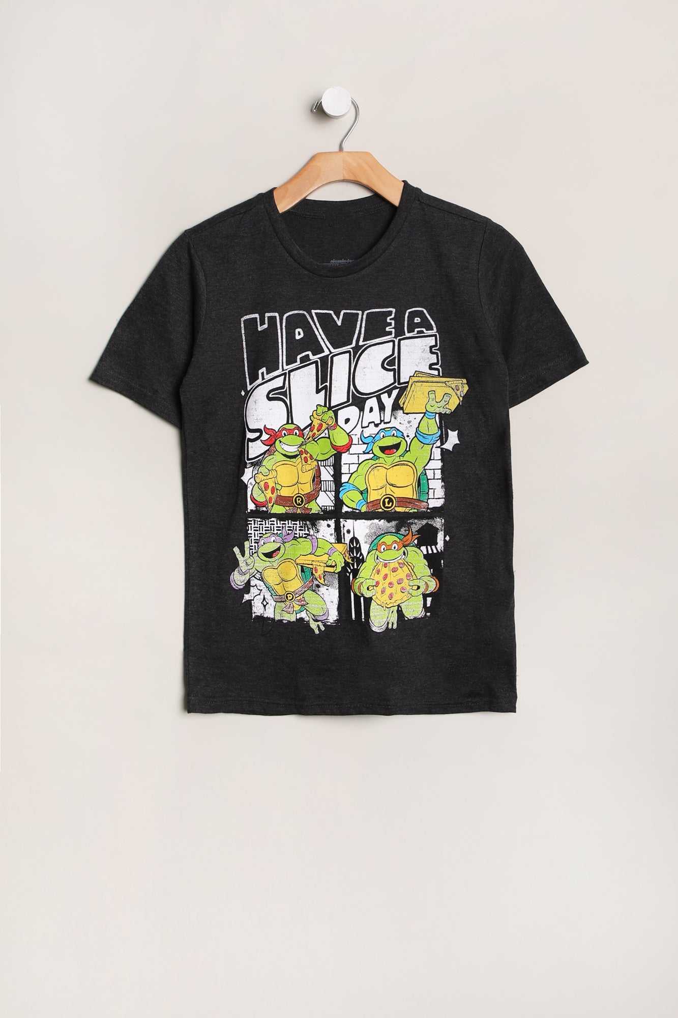 Youth Teenage Mutant Ninja Turtles Have A Slice T-Shirt - Charcoal /