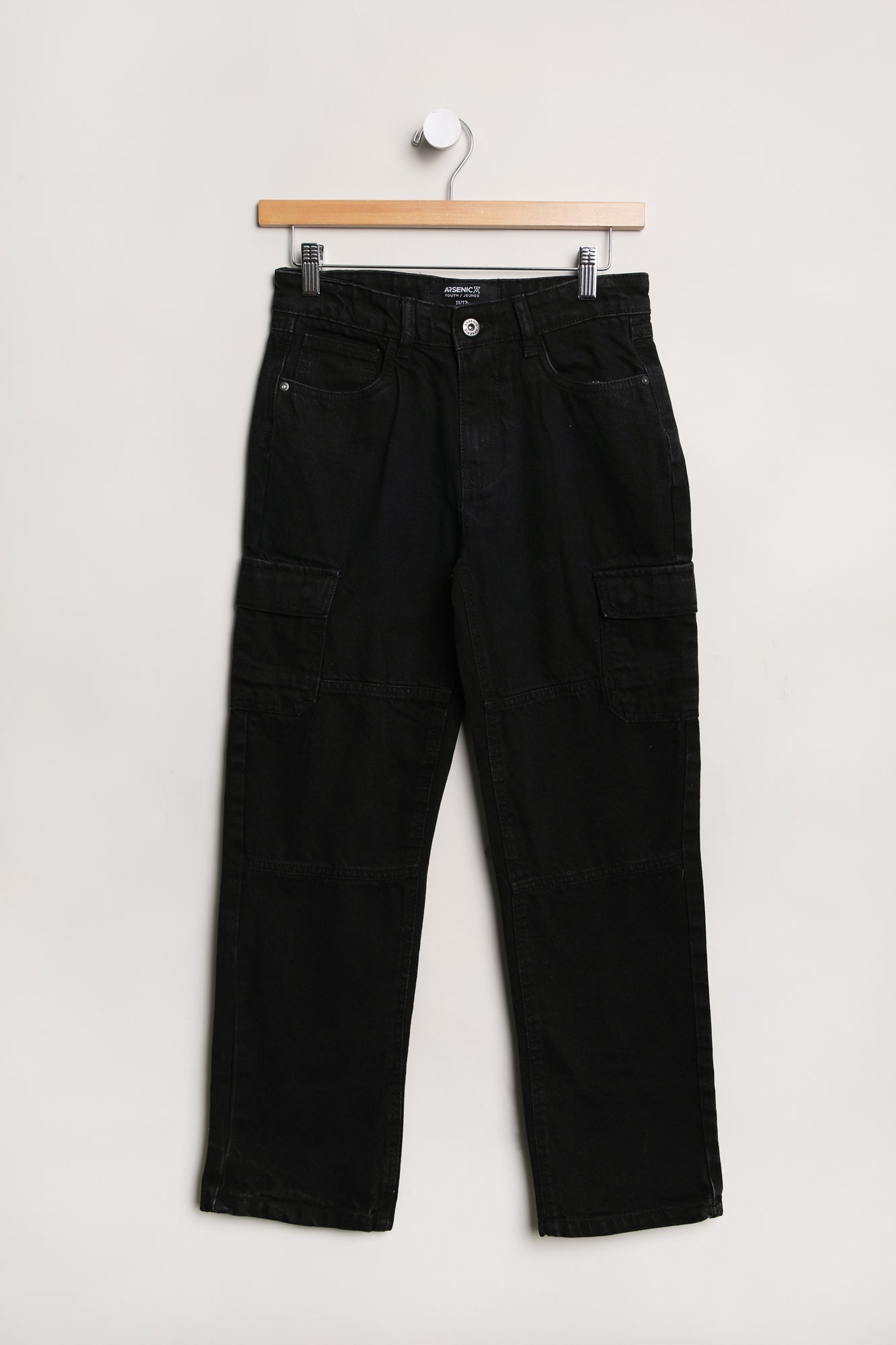 Arsenic Youth Wide Leg Cargo Jeans - Black /