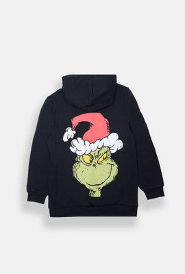Haut à capuchon imprimé visages The Grinch junior