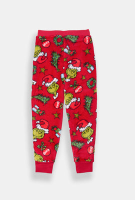 Youth The Grinch Red Plush Pajama Pant