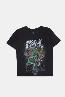 T-shirt imprimé dragon et tigre Arsenic junior