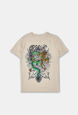 T-shirt imprimé dragon et tigre Arsenic junior