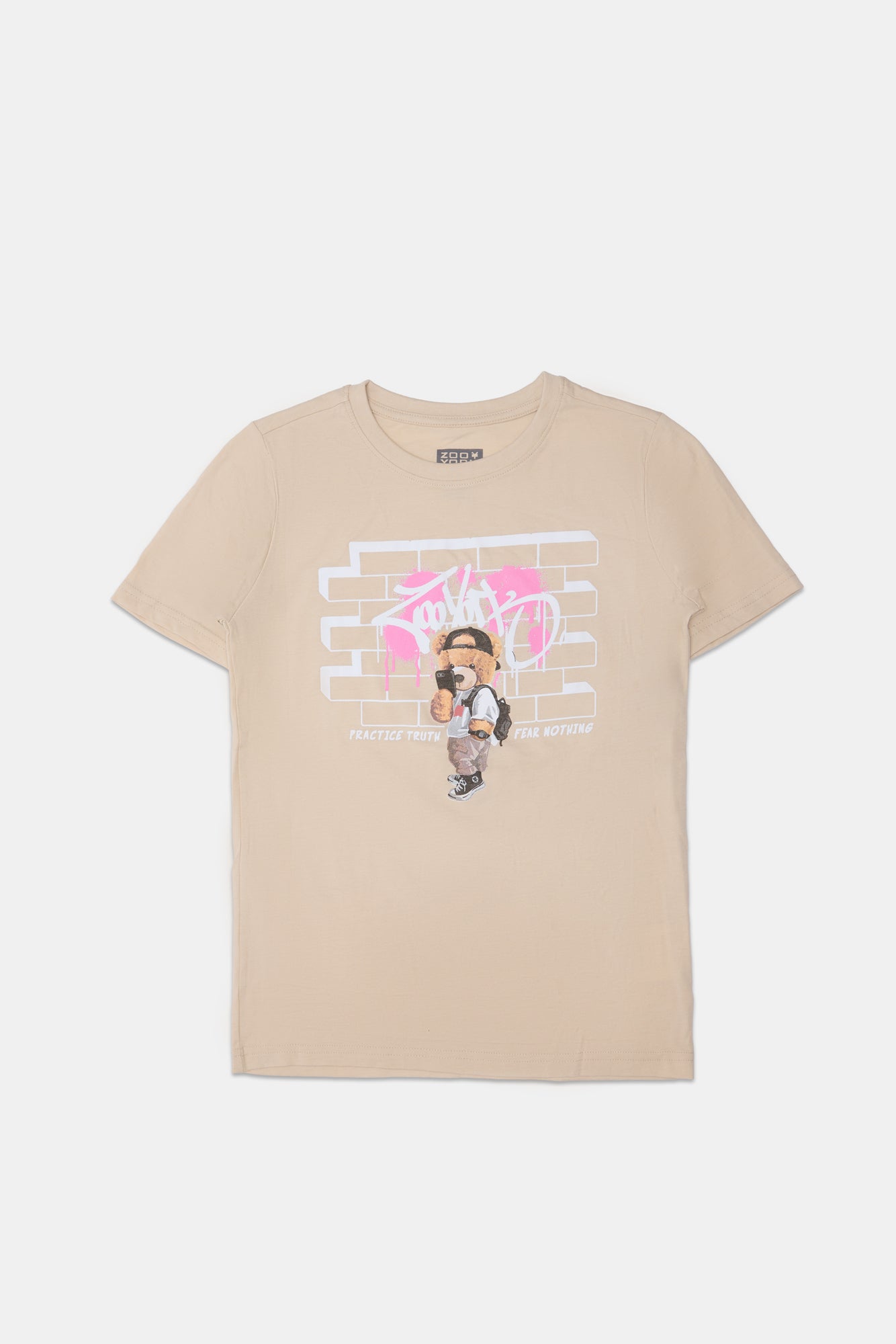 Zoo York Youth Teddy Graffiti Graphic T-Shirt - Tan /
