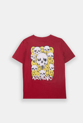 T-shirt imprimé crânes smileys Arsenic junior