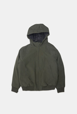 Youth Hooded Raglan Bomber Jacket