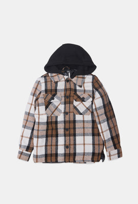 Youth Lined Flannel Hooded Shacket