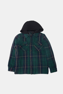 Youth Lined Flannel Hooded Shacket