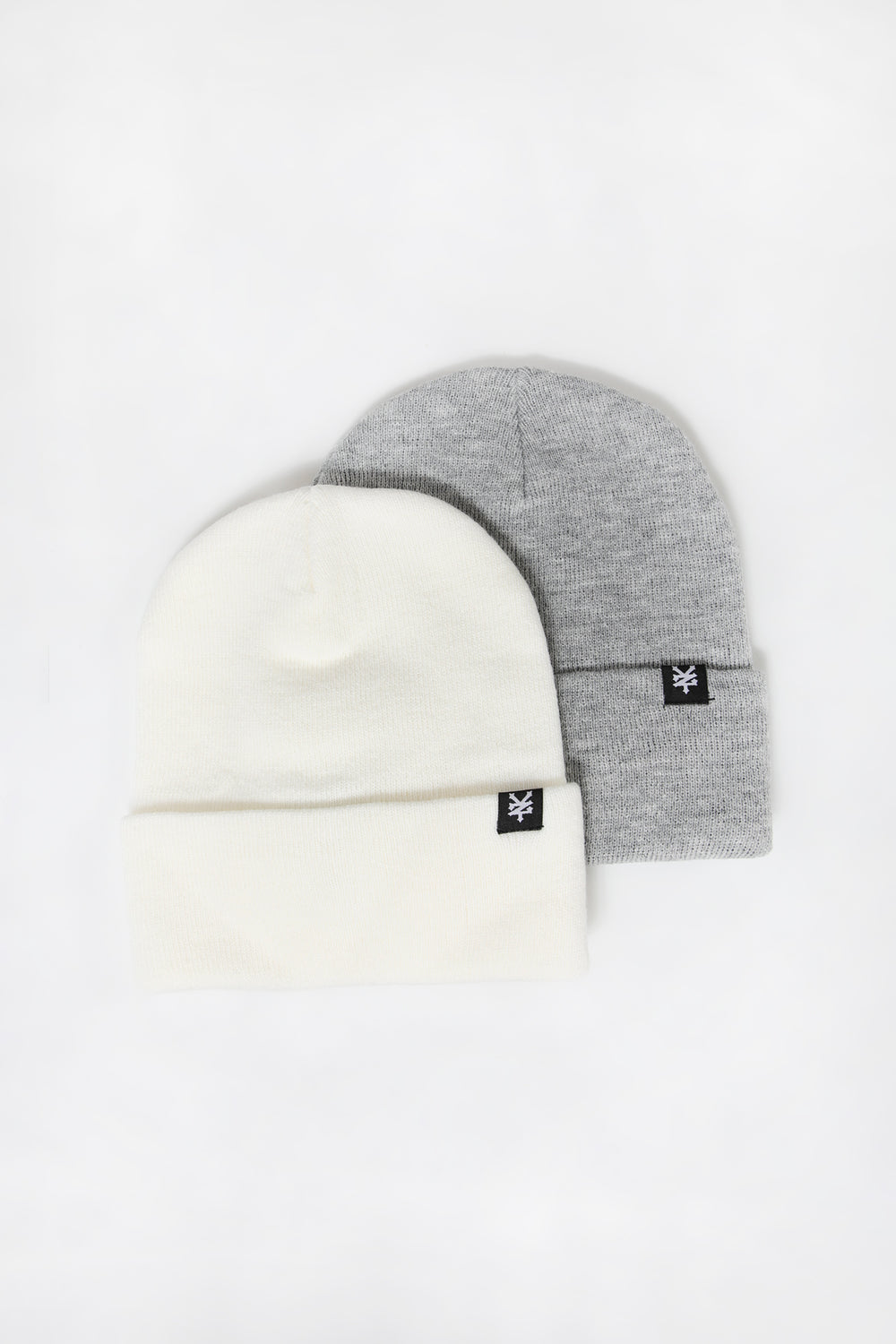 Zoo York Youth Foldup Beanie 2-Pack Off White