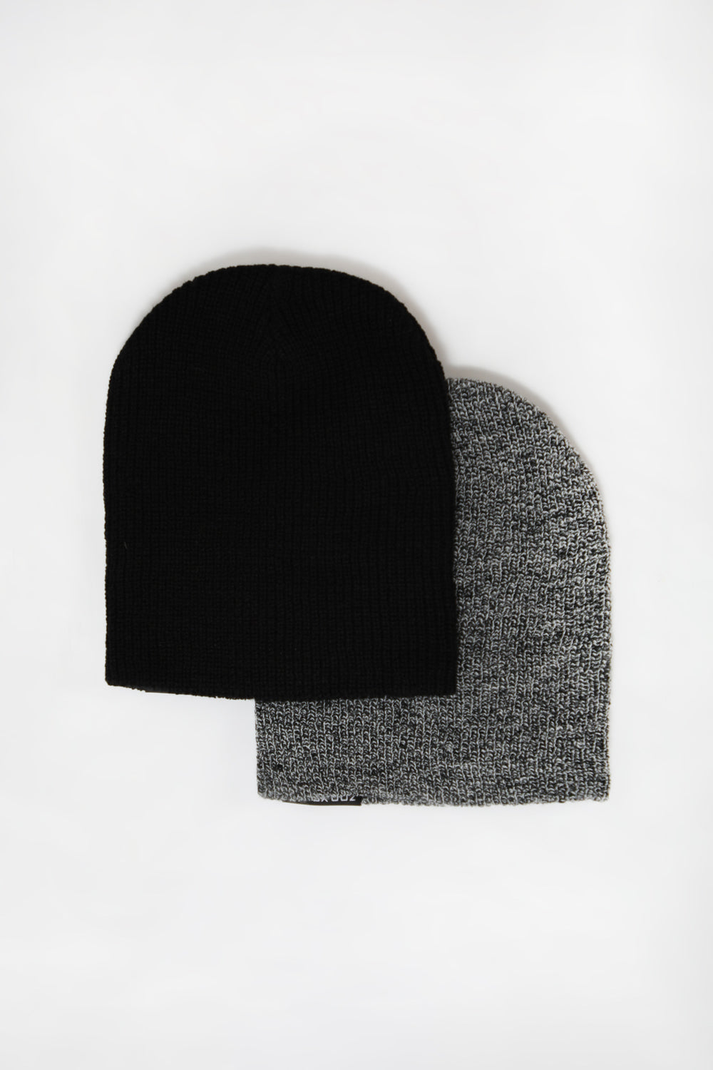 Zoo York Youth Slouch Beanie 2-Pack Black with White
