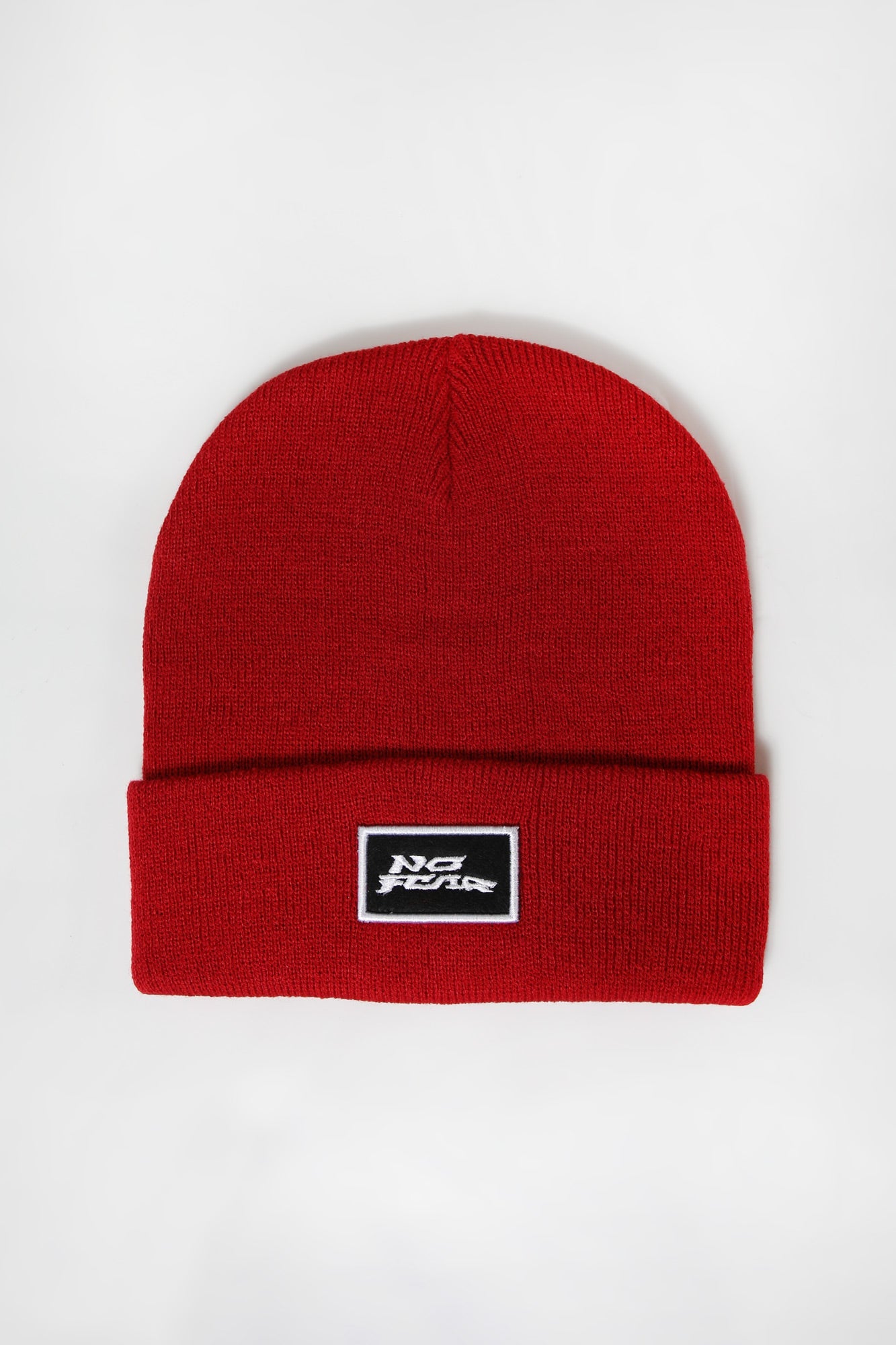No Fear Youth Patch Logo Red Foldup Beanie - Red / O/S
