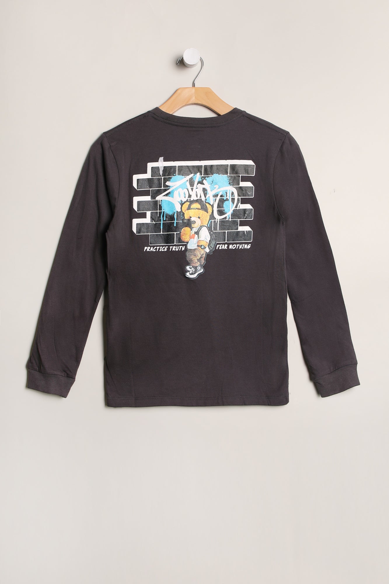 Zoo York Youth Teddy Graffiti Long Sleeve - Charcoal /