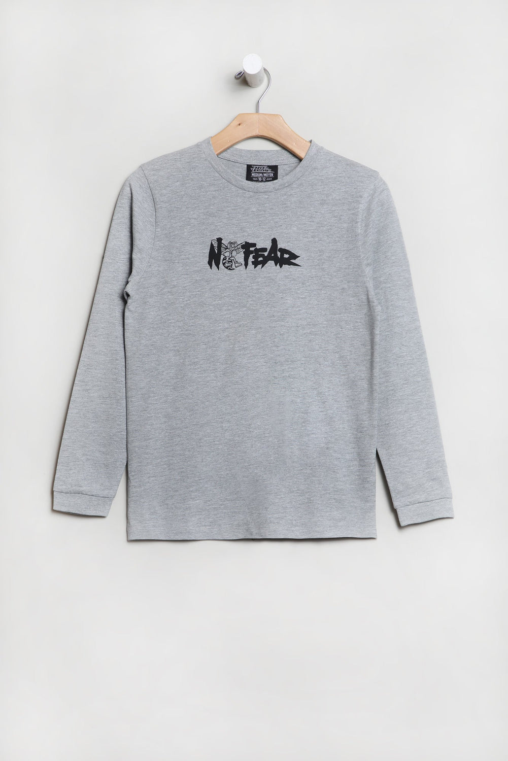 No Fear Youth Graphic Long Sleeve Top Heather Grey