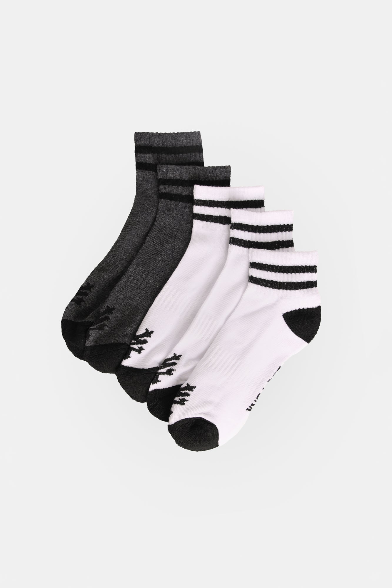 Zoo York Youth 5-Pack Athletic Ankle Socks - White / O/S