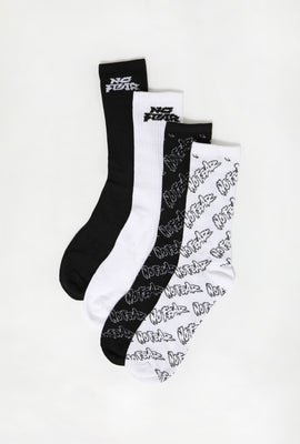 No Fear Youth Jacquard Crew Socks 4-Pack