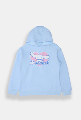 Haut à capuchon imprimé coeur Cinnamoroll fille