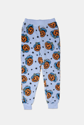 Girls Cookie Monster Pumpkin Plush Pajama Pant