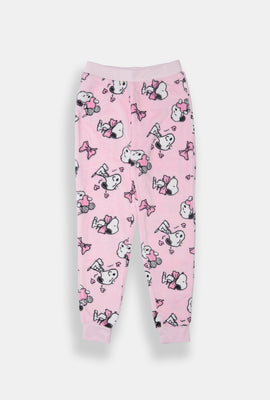 Pantalon de pyjama en peluche coeurs Snoopy fille