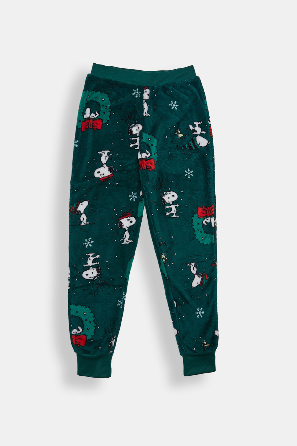 Pantalon de pyjama en peluche couronne de Noël Snoopy fille Pantalon de pyjama en peluche couronne de Noël Snoopy fille