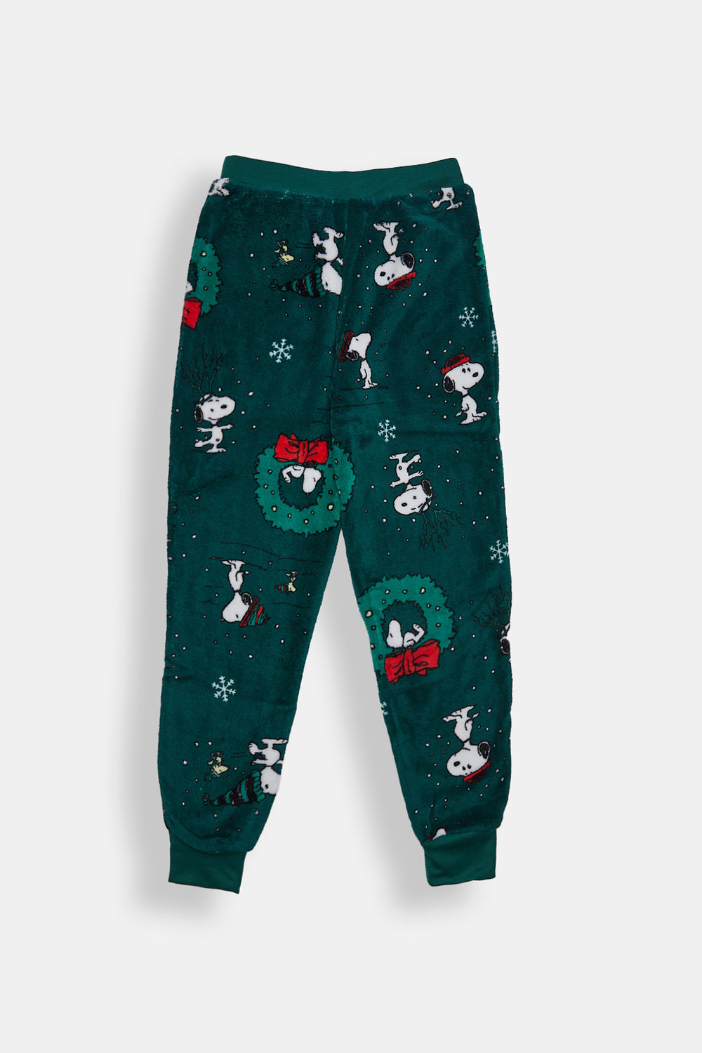 Pantalon de pyjama en peluche couronne de Noël Snoopy fille Pantalon de pyjama en peluche couronne de Noël Snoopy fille