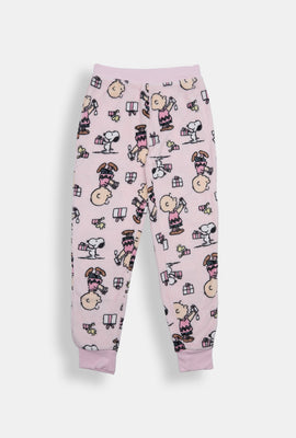 Girls Peanuts Christmas Gift Plush Pajama Pant