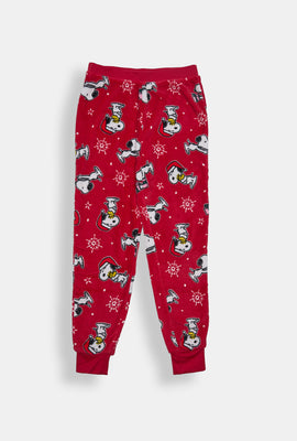 Girls Peanuts Snoopy Snowflake Plush Pajama Pant