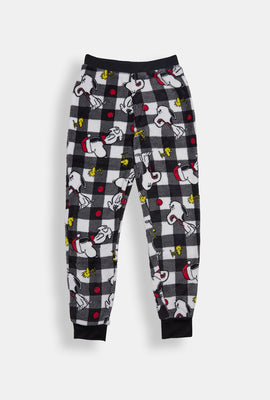 Girls Peanuts Snoopy Plaid Plush Pajama Pant