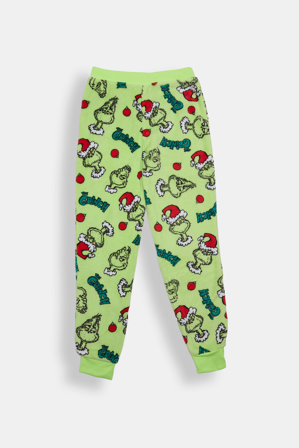 Pantalon de pyjama en peluche boules de Noël The Grinch fille Pantalon de pyjama en peluche boules de Noël The Grinch fille