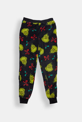 Girls The Grinch Bows Plush Pajama Pant