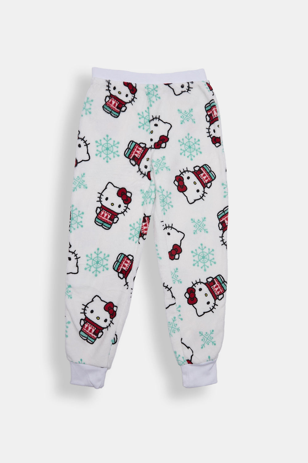 Pantalon de pyjama en peluche flocon de neige Hello Kitty fille Pantalon de pyjama en peluche flocon de neige Hello Kitty fille