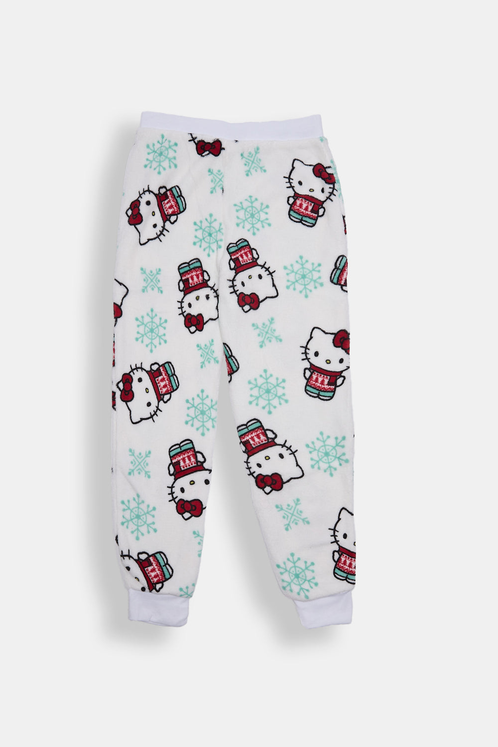 Pantalon de pyjama en peluche flocon de neige Hello Kitty fille Pantalon de pyjama en peluche flocon de neige Hello Kitty fille