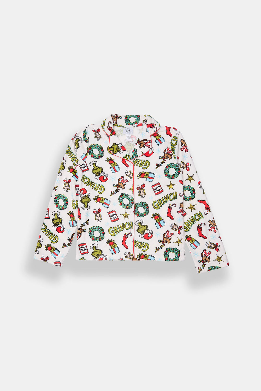 Girls The Grinch Wreath 2-Piece Pajama Shirt & Pant Set Girls The Grinch Wreath 2-Piece Pajama Shirt & Pant Set