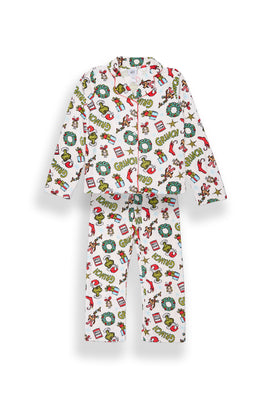 Ensemble de pyjama 2 pièces imprimé couronne de Noël The Grinch fille