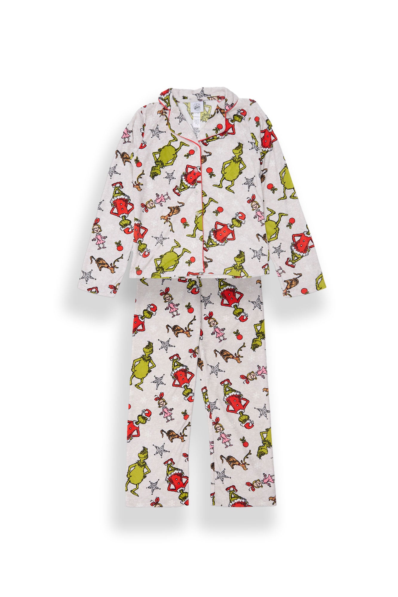 Girls The Grinch Cindy Lou 2-Piece Pajama Shirt & Pant Set - Heather Grey /