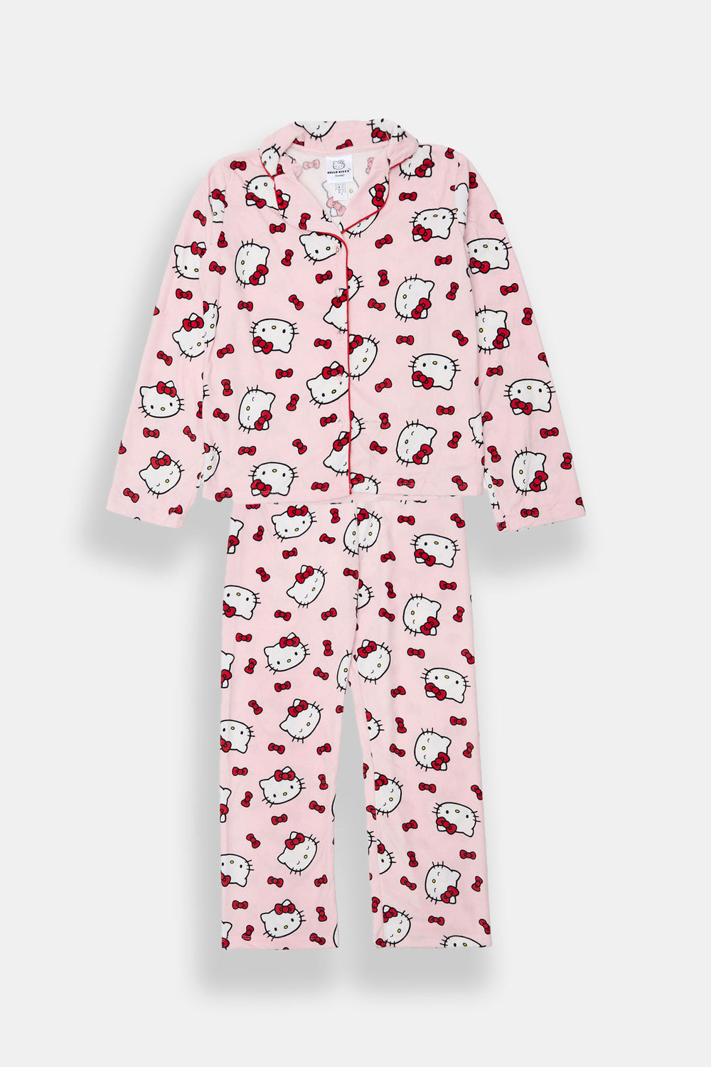 Girls' Hello Kitty 2-Piece Velour Pajama Shirt & Pants Set Girls' Hello Kitty 2-Piece Velour Pajama Shirt & Pants Set