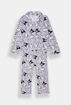 Girls' Hello Kitty And Friends 2-Piece Velour Pajama Shirt & Pants Set