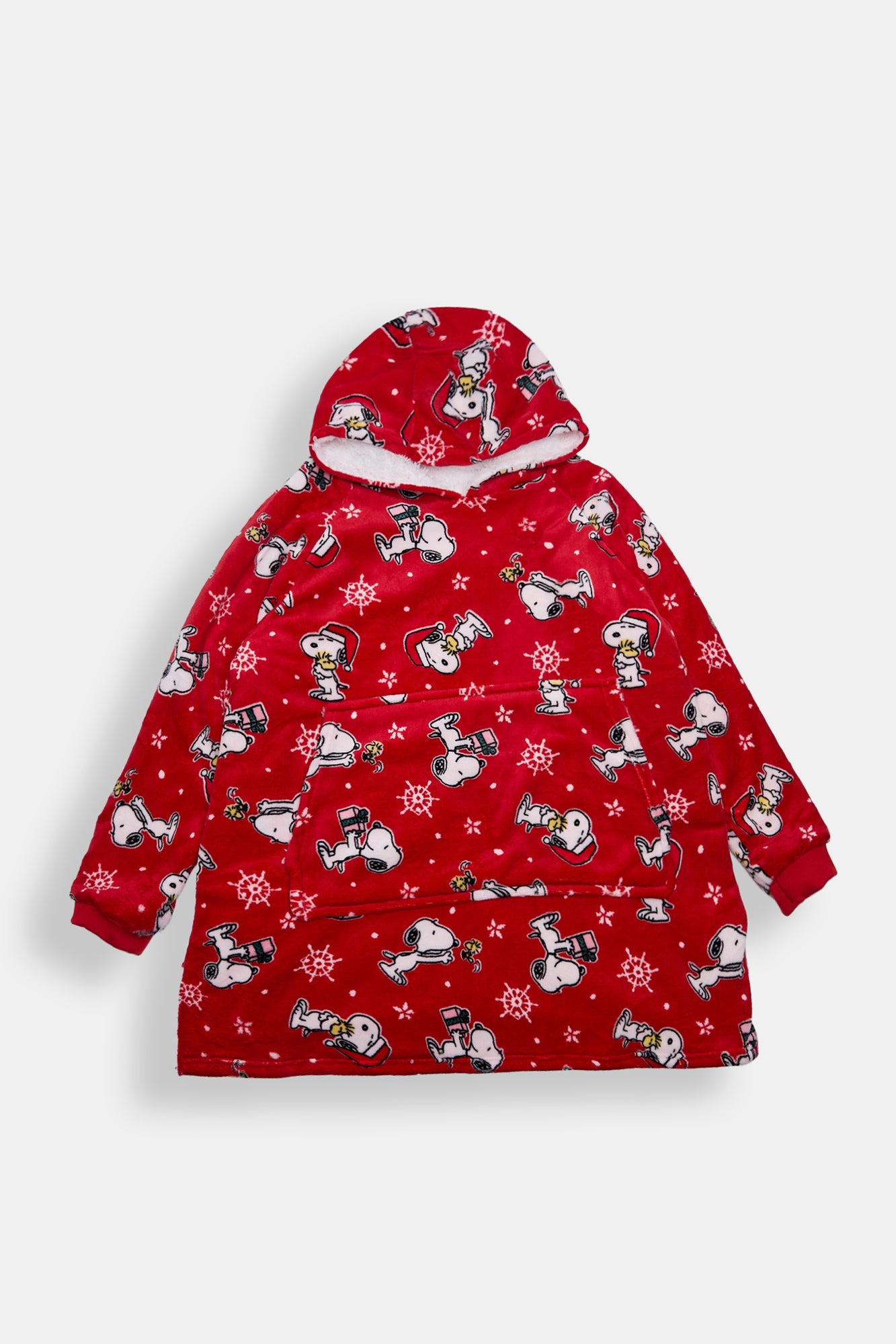 Girls Snoopy Winter Oversized Blanket Hoodie - Red /