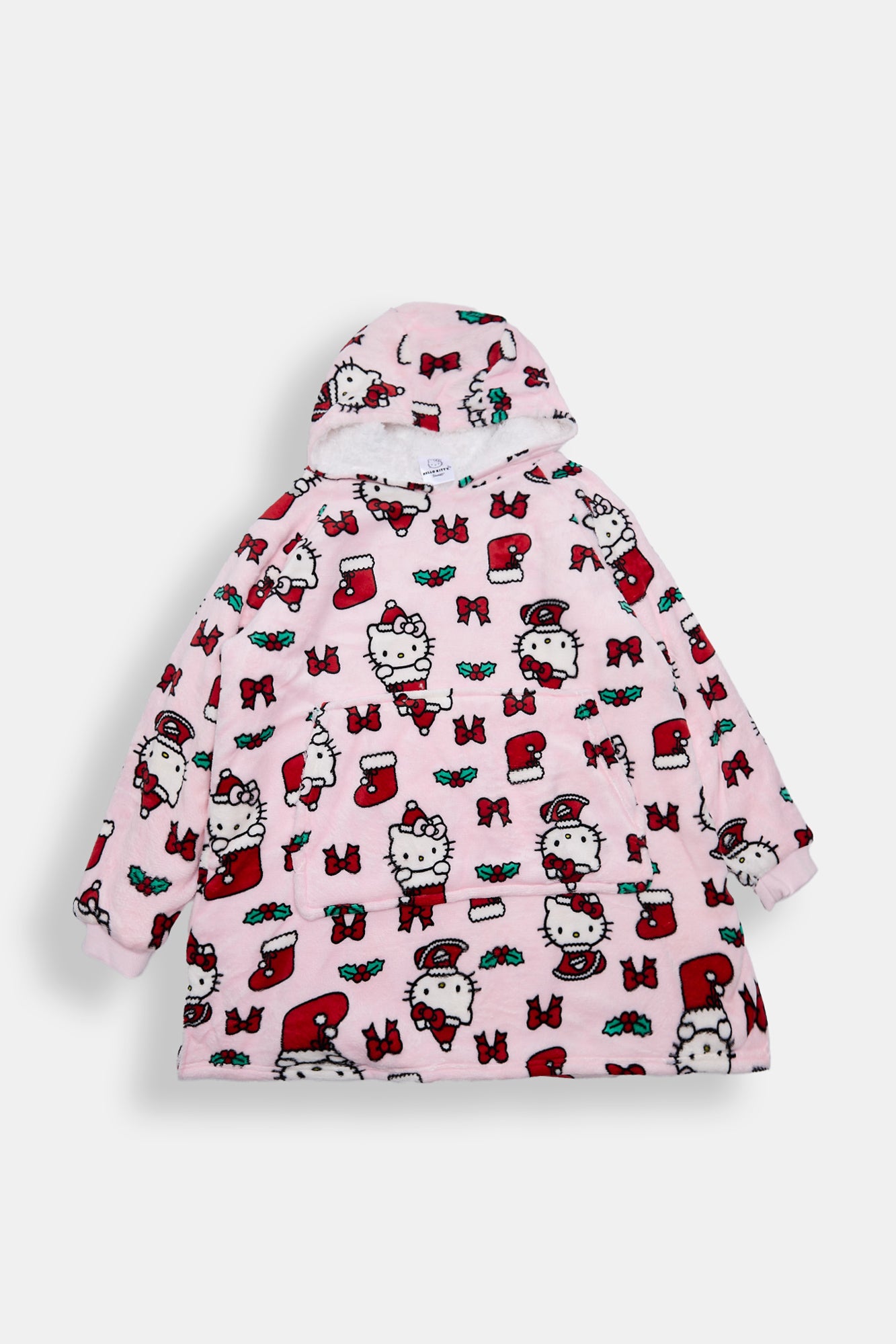 Girls Hello Kitty Stocking Oversized Blanket Hoodie - Light Pink /