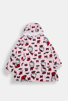 Girls Hello Kitty Stocking Oversized Blanket Hoodie