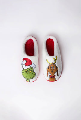 Girls' Grinch & Max Plush Slippers