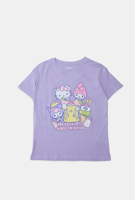 Girls Hello Kitty And Friends Glitter Graphic T-Shirt