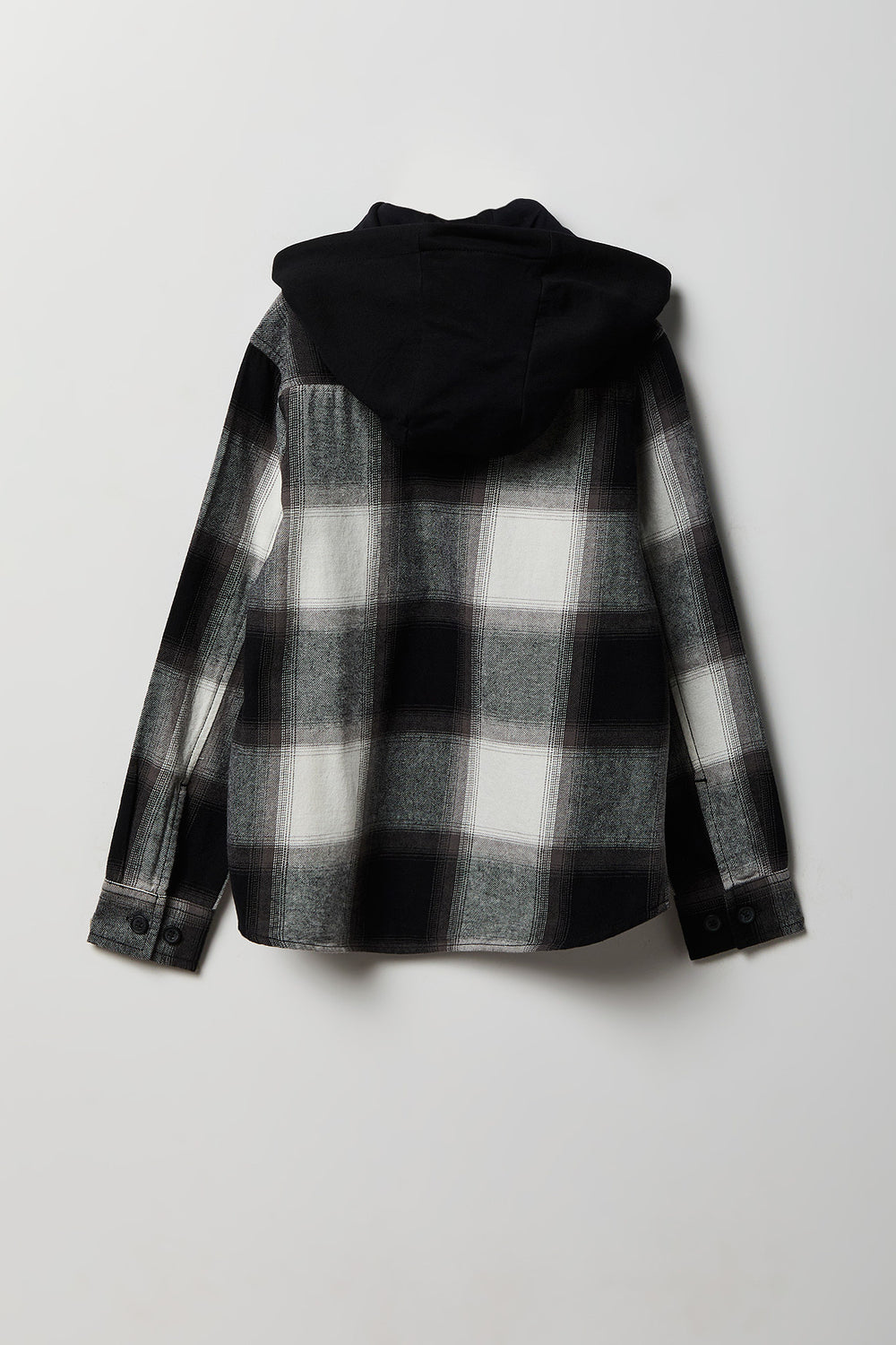 Youth Plaid Flannel Hooded Button-Up Shirt Youth Plaid Flannel Hooded Button-Up Shirt