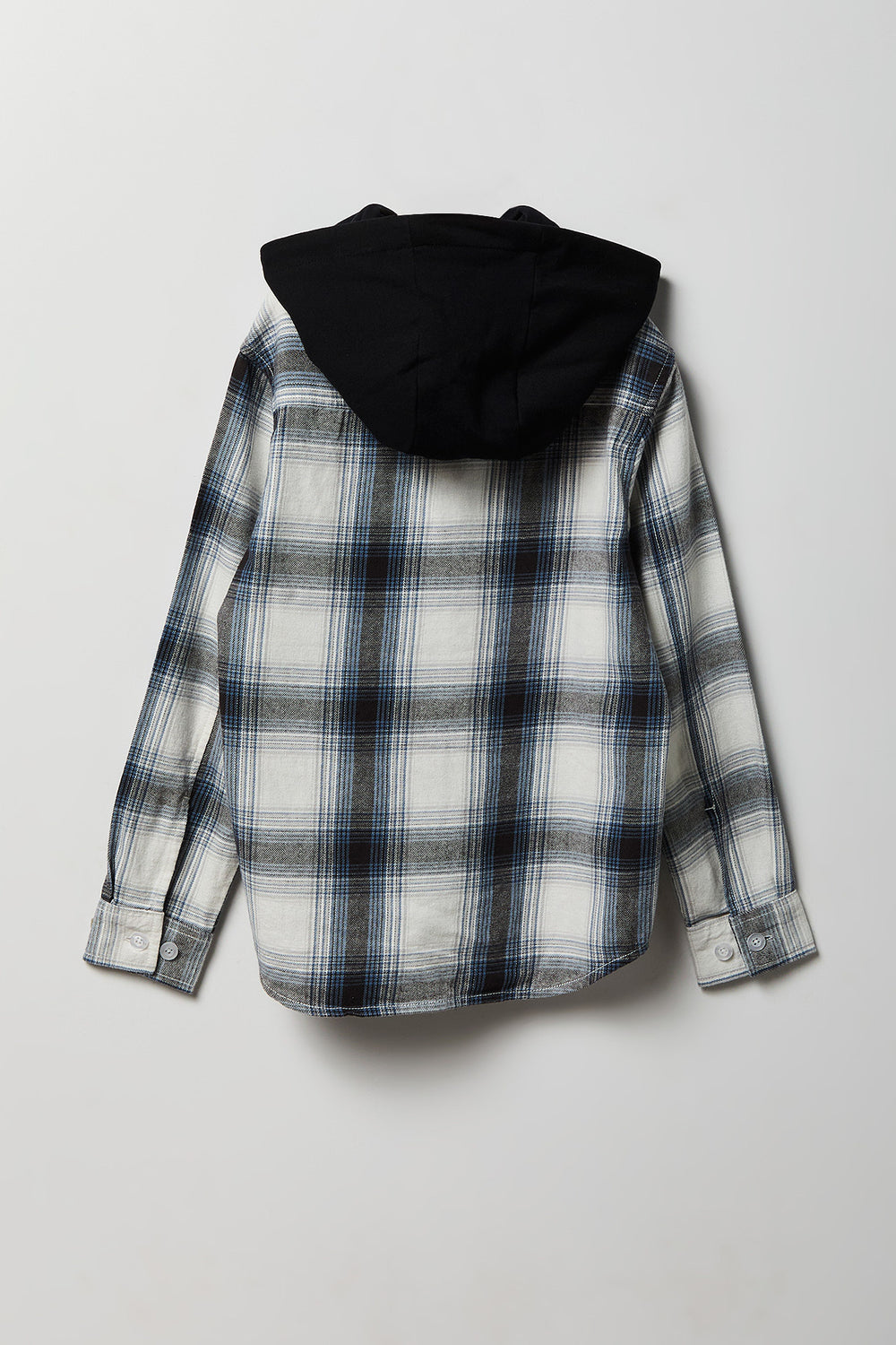 Youth Plaid Flannel Hooded Button-Up Shirt Youth Plaid Flannel Hooded Button-Up Shirt